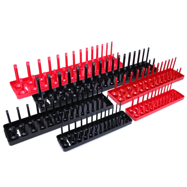 6-delt metrisk tomme pipeholder Organizer Multifunksjonell plast pipeoppbevaringsstativ Rom