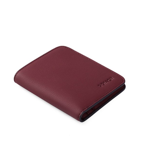 Kvinders Compact Bifold Luxury ægte læder lommepung Claret
