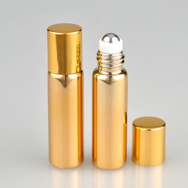 Påfyllningsbara 7-pack parfymflaskor i glas 5 ml svarta bärbara eteriska oljeroll-on-flaskor lätta rese-tomma