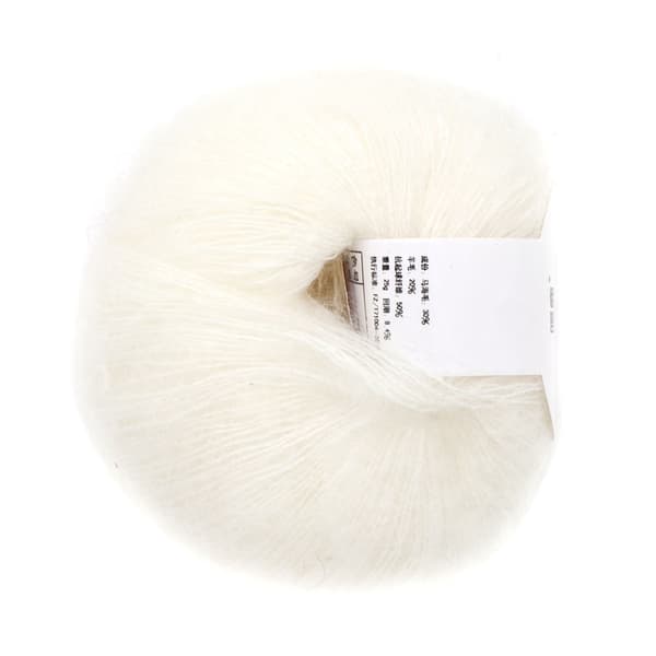 Myk mohair Pashmina strikket ullgarn (hvit)