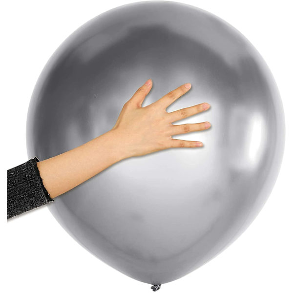 18 tum*25 silver förtjockad kromlatex rund ballong,