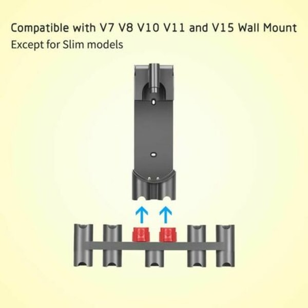 Tillbehör Väggmonteringsstation för Dyson V7 V8 V10 V11 V15 Dammsugare 9 förvaringsplatser Grå LYCXAMES
