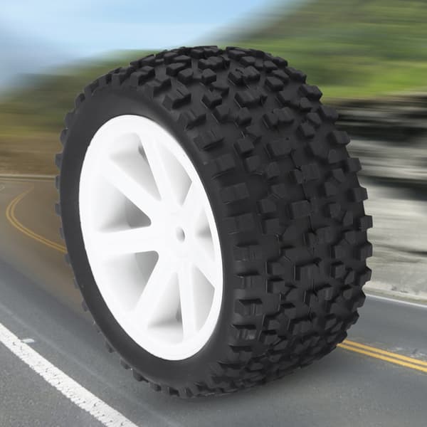 4 st 1/10 RC Truck Gummibildäck Hjul Däck för ZD Racing Buggy Crawler Bil Vit