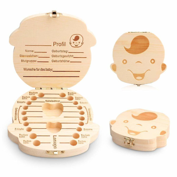 Mjölktandslåda, Baby Trä Barn Mjölktandslåda Pojkar Mjölktandslåda Flickor Souvenirlåda Julklapp