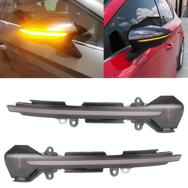 12V 1,8W dynamisk blinklysindikator Utvendig sidespeil Gule LED-lamper Passer til Seat LEON III 5F