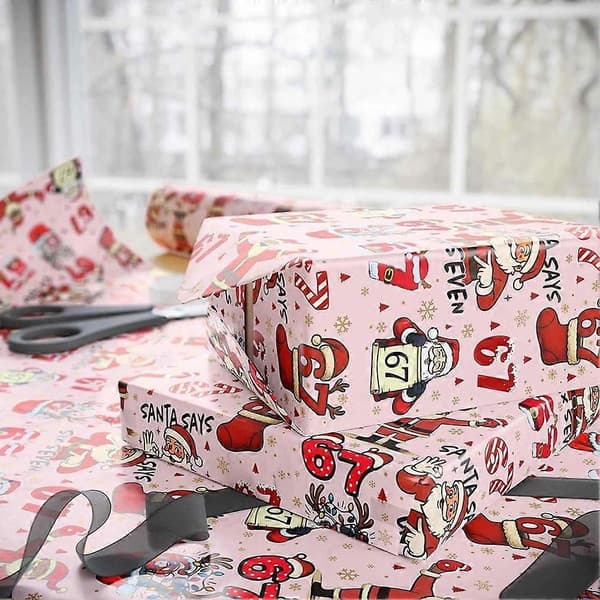 Presentinslagspapper för julfesttillbehör Premiumkvalitetspapper för kontorsskämtpresentutbyte Pink 1pc