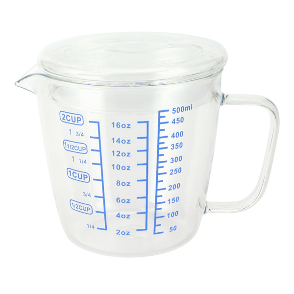 Glas Mätkopp med Lock 500ml Kapacitet