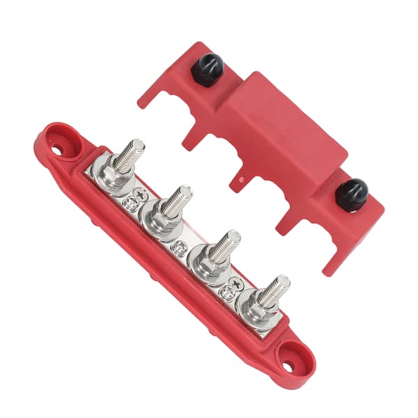 4 Stud Marine Terminal Block 3 8 Tommer Rød Dækning 12 48V til RV Båd Trailer