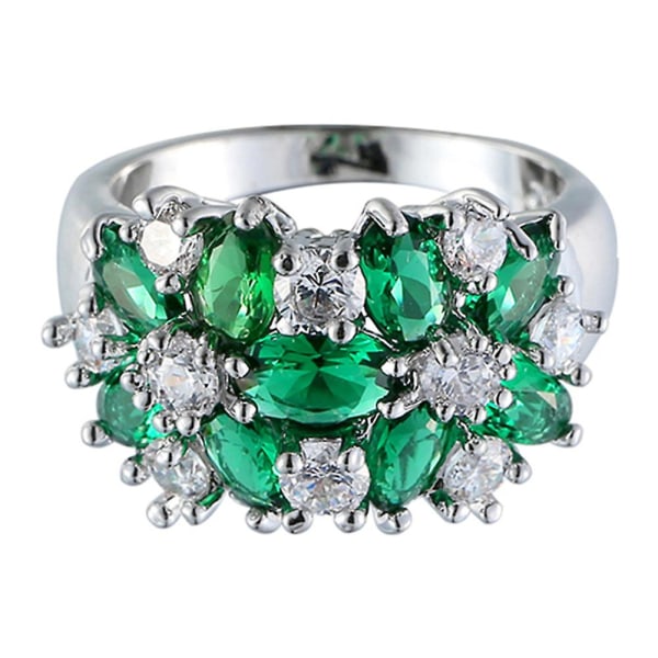Dammode 925 Sterling Silver Pläterad Rhinestone Bröllop Knuckle Finger Ring 6