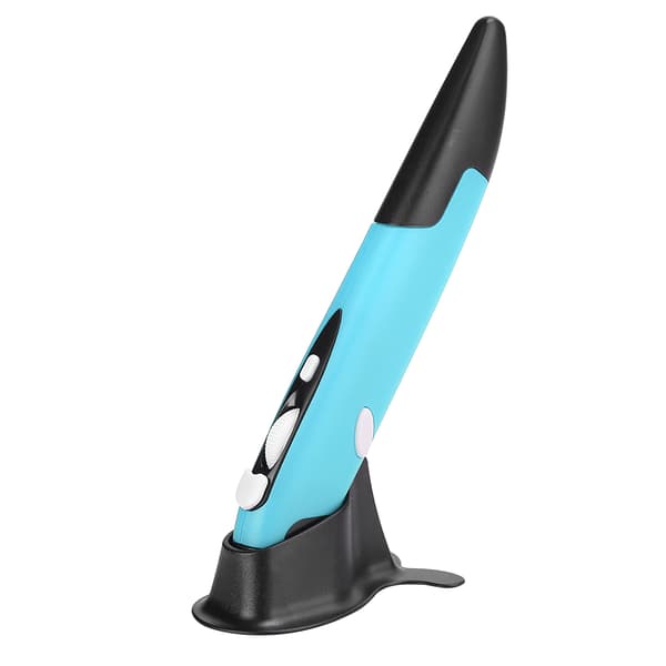 Trådløs 2.4G USB Stylus Penn Vertikal Mus Blå PR 03