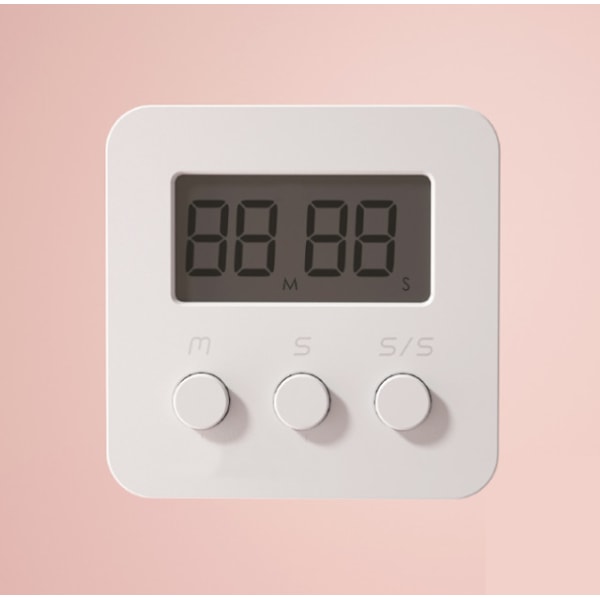 Bärbar enkel och liten Samm Timer för hemmatlagning (vit)