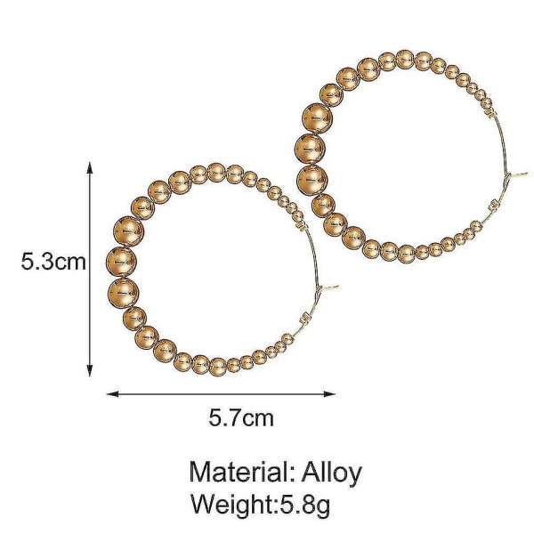 øreringe Åben C Runde Store Små Perler Gylden Legering Til Fødselsdagsgave