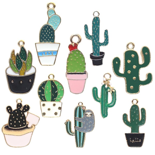Legering Plant Cactus Charms nøglering vedhæng Taske gør-det-selv vedhæng (blandet stil)