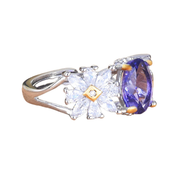 Utsökt kvinnor Ring med öppning Justerbar Faux Crystal Ametist Finger Band Party Favors