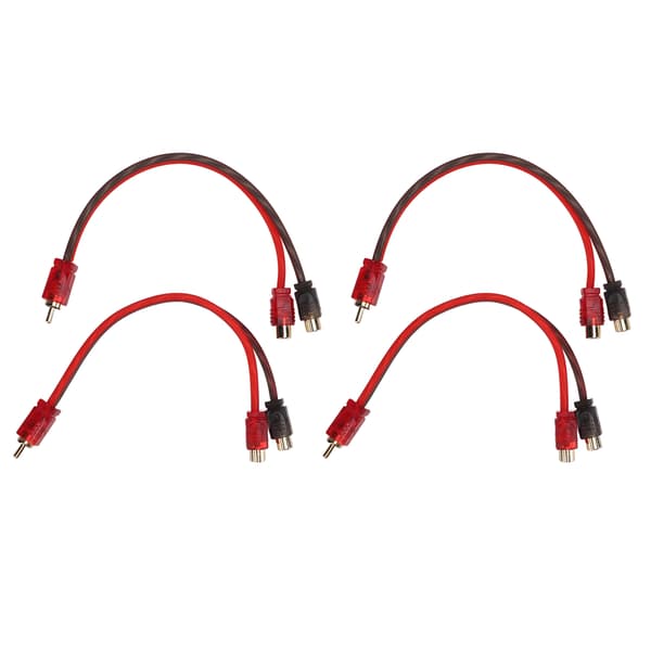 4-pack RCA-kabel 1 Hane till 2 Hona Y-splitter för Bilstereo Högtalarsystem