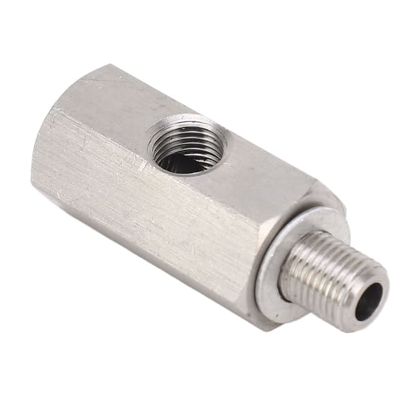 M10x1 0 Oljetrykksensor T til M10-adapter Turbo Feed Line Måler Rustfritt stål