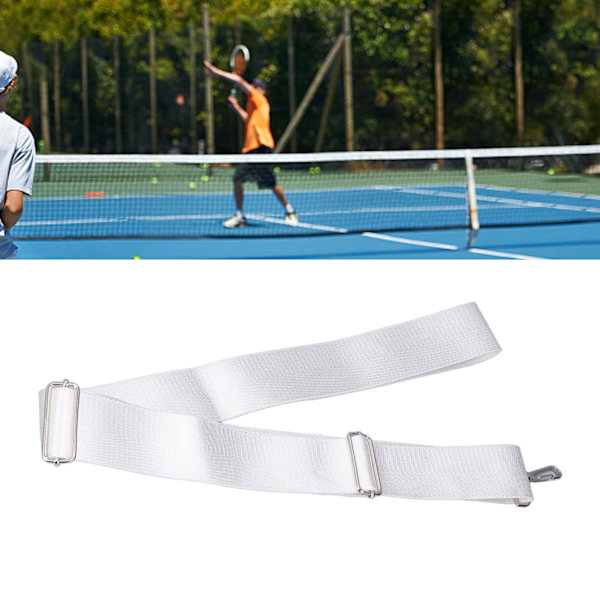 Justerbar Høyde Tennisnett Senterstropp med Rustfritt Stål Spenne - Hvit