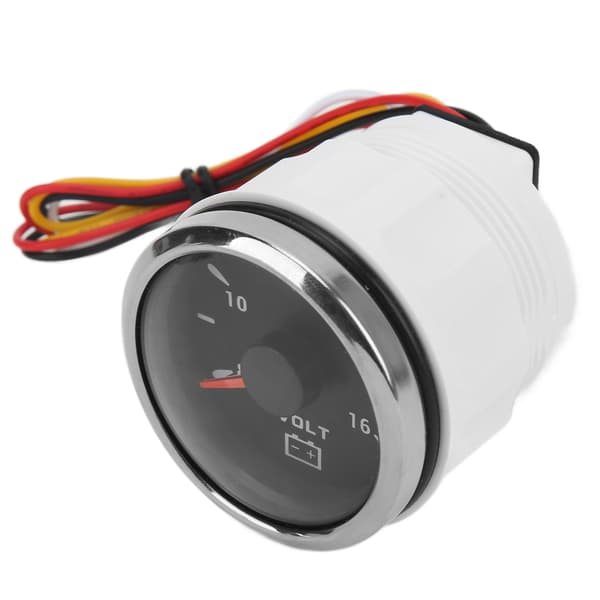 52mm Marine Voltmeter 8-16V Pointer 7 Farver Baggrundsbelysning IP67 Vandtæt Voltmeter til Båd RV Bil 9-32V Sort