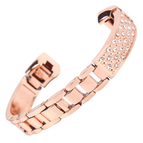 Rustfrit stål dame rhinestone armbånd Fitbit rosaguld armbånd