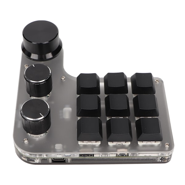 Brugerdefineret Mini Keypad 9 Taster 3 Knapper Programmerbar RGB Baggrundsbelyst Gaming Macro Keypad Sort