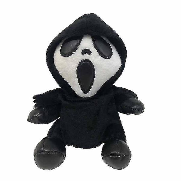 Dww-1 stk Grim Reaper Plyslegetøj Spøgelsesansigt skrigende dukke Halloween-gave A