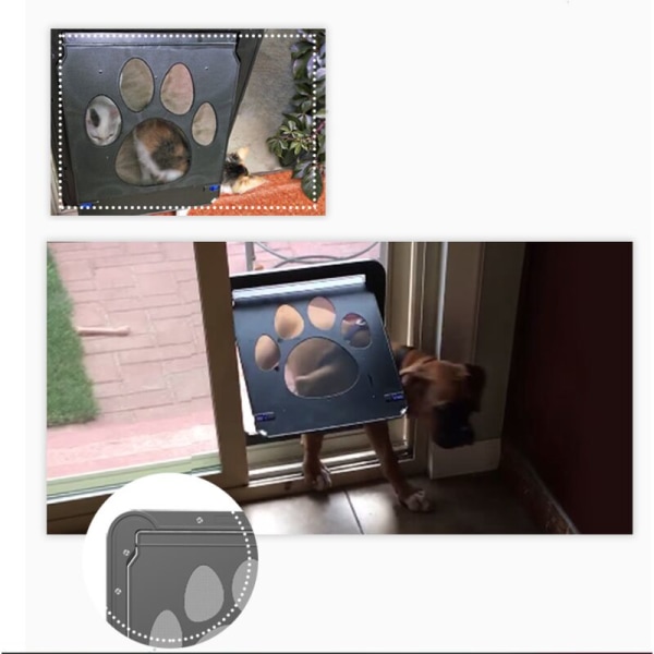 Hunde-/kat-kæledyrsdør Stor skydedør til hunde-kæledyr udendørs katte-/hundedøre Låsbar (37 cm B * 42 cm H)