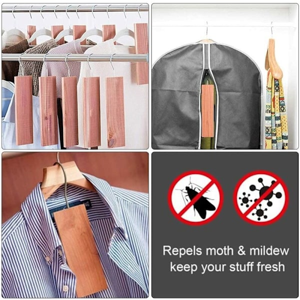10 kpl Cedar Wood Ripustuspalikat, Luonnollinen puukoikarkote kaappeihin, laatikoihin, kaappeihin, kemikaalivapaa, 10 kpl