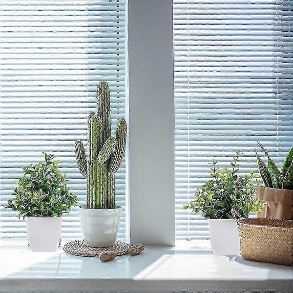 Kunstige Miniplanter, Falske Potteplanter, 4 Stykker, Ny 2026