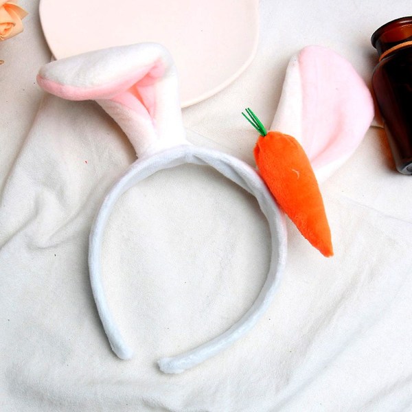 Kaninører pandebånd med gulerodskostume Cosplay dekoration til udflugtsfest Pink