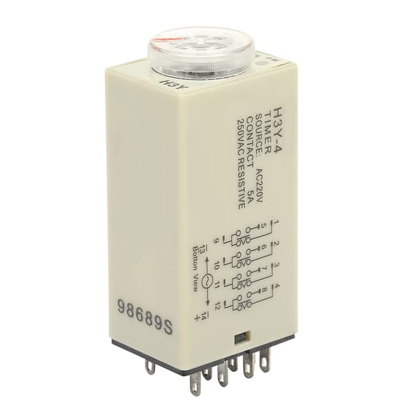 H3Y 4 Strøm På Forsinkelsestimer Relé 0 til 60 Minutter Tidsrelé AC 220V 5A