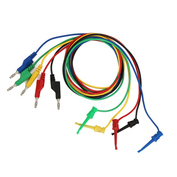 5 stk 4 mm 1 m stakbare bananpropper til testklemme Multimeter testledning tilbehør