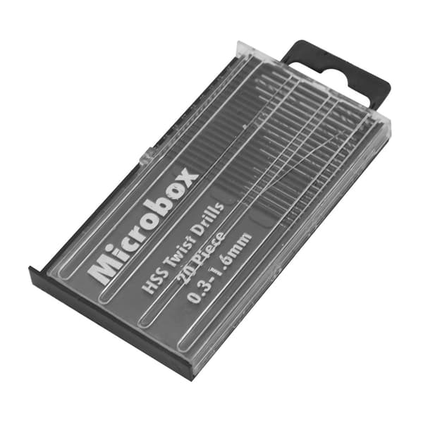 Mini Micro HSS Twist Borebit Sæt 20 Stk 0,3 mm til 1,6 mm Træ Plastik Etui