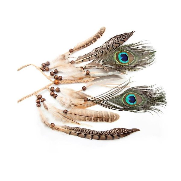 Bohemian Peacock Feather Pannband