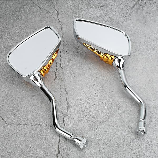 2 st Motorcykel Skelettklo Handbackspeglar Universal Guld