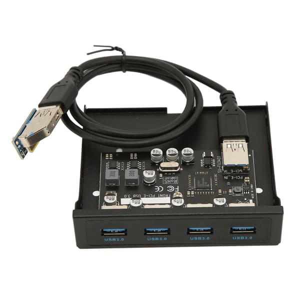 PCIE till USB 3.0 PC-frontpanel 4 portar 5Gbps PCIE USB-adapter Stöd för varmkoppling 3,5 tum USB3.0 frontpanel för Windows