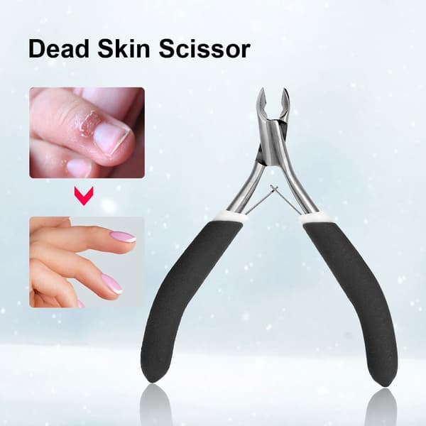 Negleklipper i rustfrit stål, neglebåndsnipper, død hud manicure værktøj sort