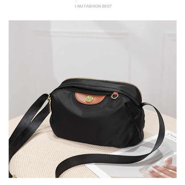 Unisex multifunktionel vandtæt Oxford stof modetaljetaske Casual One Shoulder Messenger Brysttaske (Sort