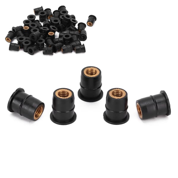 50 st. Gummimutter M6x0.8mm Modifiering för Motorcyklar ATVs Vindrutor Kaross