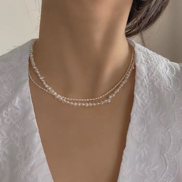 Halsband Akoya Choker Baroque Pearl Girls&#39; Modesmycken Ac3434 necklace A105