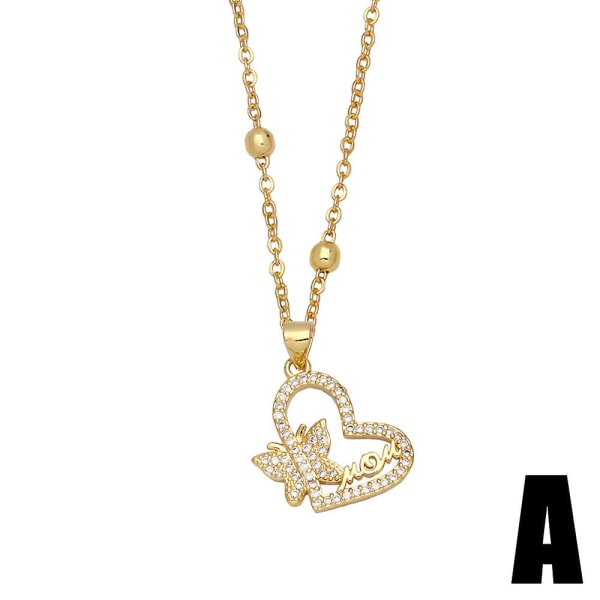 Halskæde gave til mor Zircon Heart Stud Cross Fashion smykker Ac8245 A