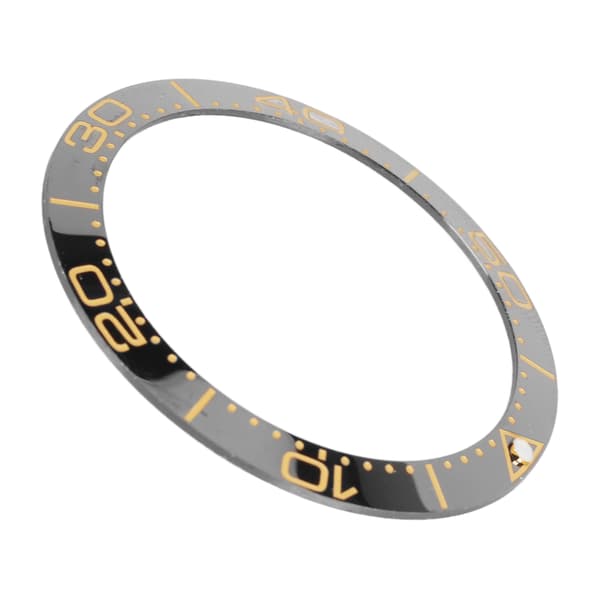 Professionel 38 mm keramisk urkransindsats, reservedele til urmager, sort base med guldnumre