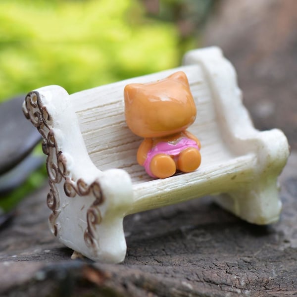 4 stk Resin Mini Stol Miniature Landskabsmodel Dukke Figur Statue Have Decor