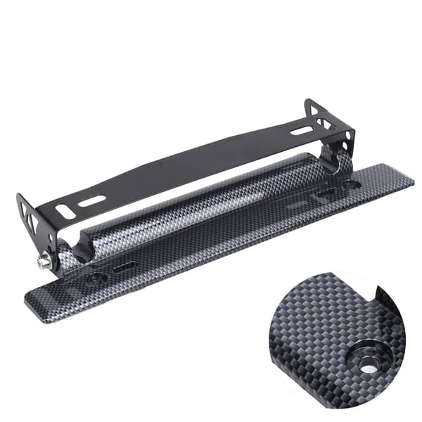 Nummerskiltramme Karbonfiberstil Justerbar Universell Bil DIY Modifikasjon