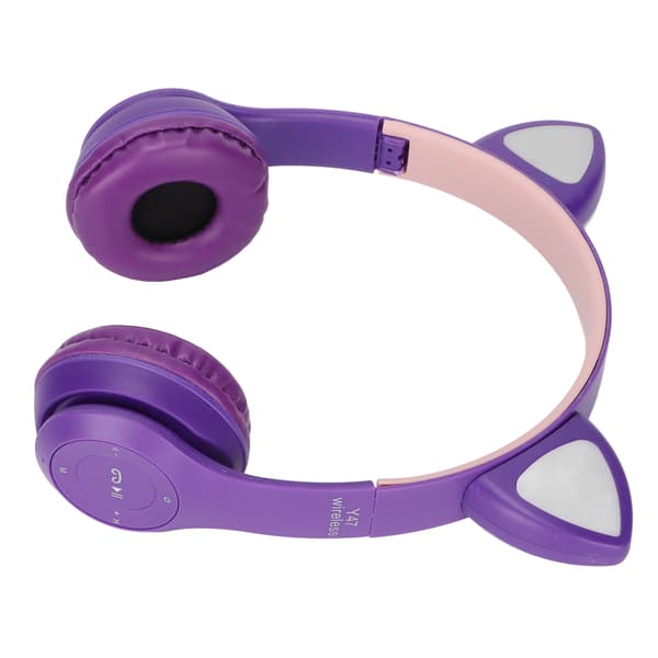 Tecknade Kattöron Bluetooth Headset Stabil Stereo Trådlöst BT Headset för Tjejer