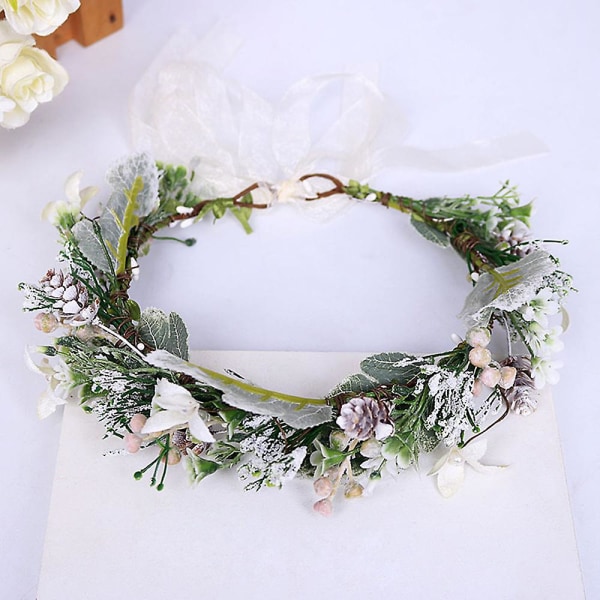 Garland Brude Tiara Vintage Bohemian Travel Vacation Simulation Wreath 58445