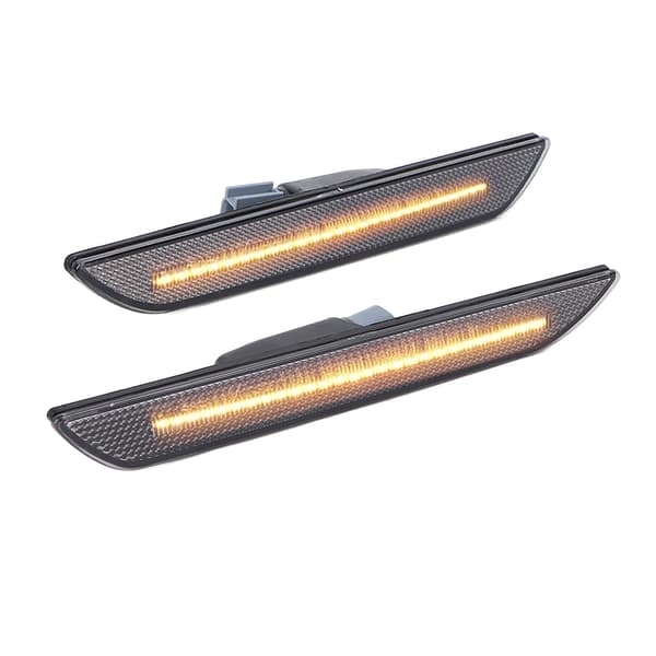 Par LED Side Marker Lys Lampe Røgfarvet Linse Udskiftning til Ford Mustang 2018‑2020 EU Version