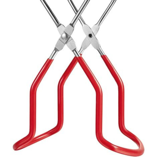 Burklyfttång med gummigrepp Verktygssats Rostfritt stål Handtag Lång burktång Anti Jar Lifter Glasburklyftare (röd