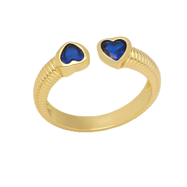 Sormus Vintage Zircon Heart Stud Muotikorut Ac9413 Blue