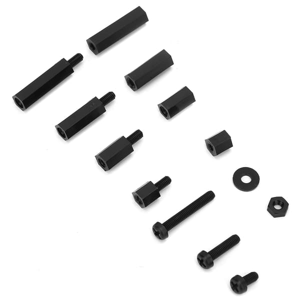 320 stk. Svarte Nylon Hex Avstandsstykker M3 Skrue Mutter Sett