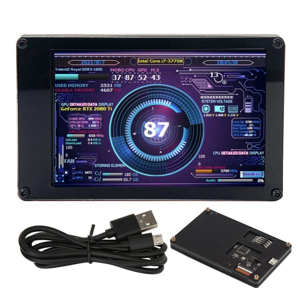 3,5 tommer IPS USB Mini Skærm PC CPU RAM Temperatur Data Monitor